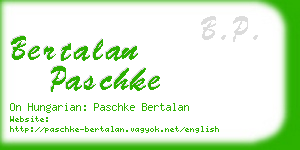 bertalan paschke business card